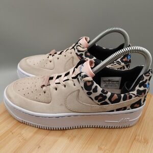 Nike Shoes Women 7.5 Tan Leopard Air Force 1 Sage Low Sneaker BV1976-200 Flaws